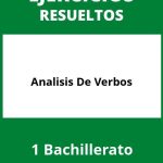 Analisis De Verbos Ejercicios  PDF 1 Bachillerato