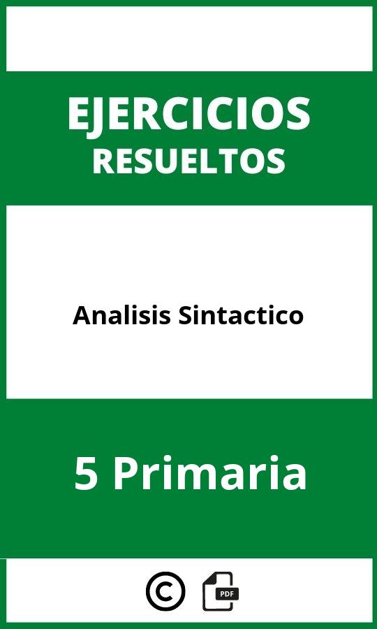 Analisis Sintactico 5 Primaria Ejercicios  PDF