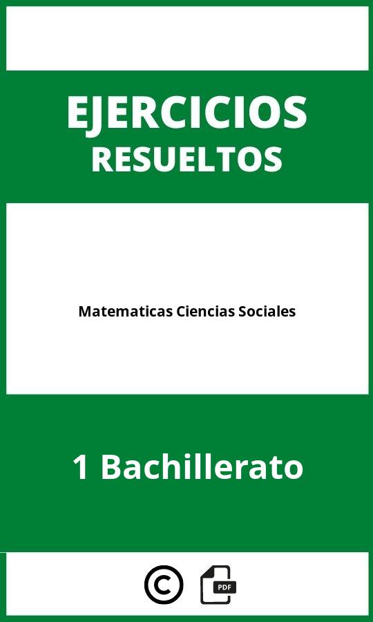 Ejercicios 1 Bachillerato Matematicas Ciencias Sociales PDF