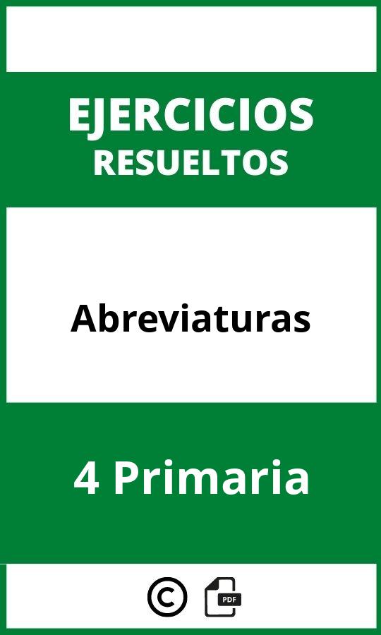 Ejercicios Abreviaturas 4 Primaria PDF