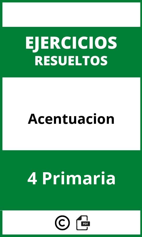 Ejercicios Acentuacion 4 Primaria PDF