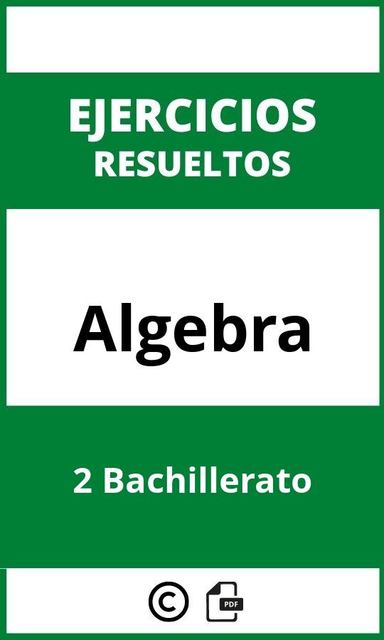 Ejercicios Algebra 2 Bachillerato PDF