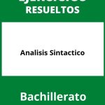 Ejercicios Analisis Sintactico Bachillerato PDF