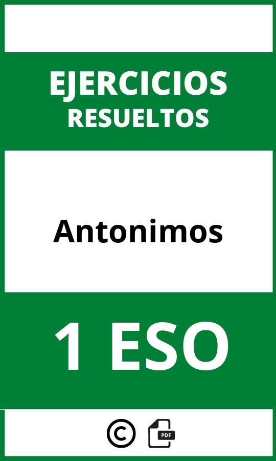 Ejercicios Antonimos 1 ESO PDF