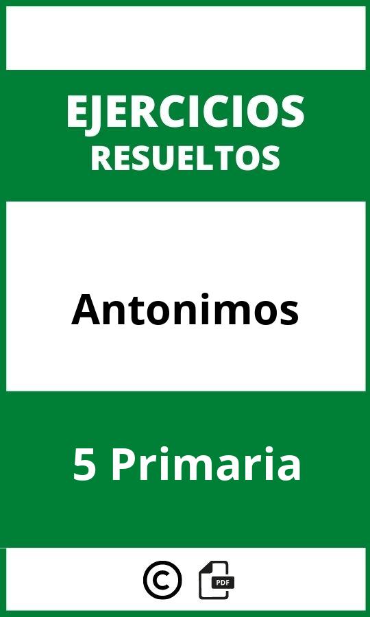 Ejercicios Antonimos 5 Primaria PDF