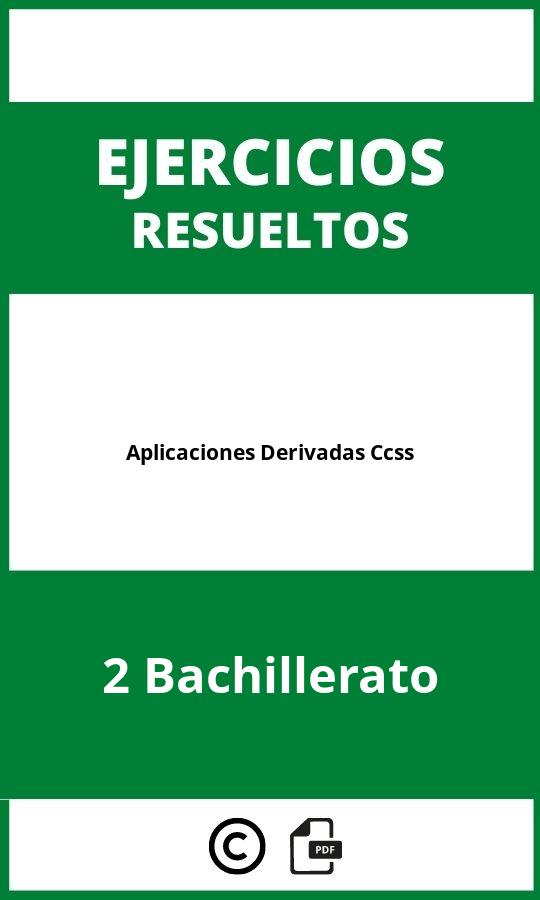 Ejercicios Aplicaciones Derivadas 2 Bachillerato Ccss PDF