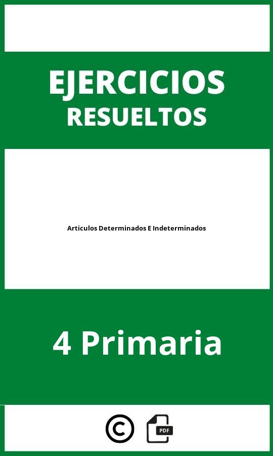 Ejercicios Articulos Determinados E Indeterminados 4 Primaria PDF