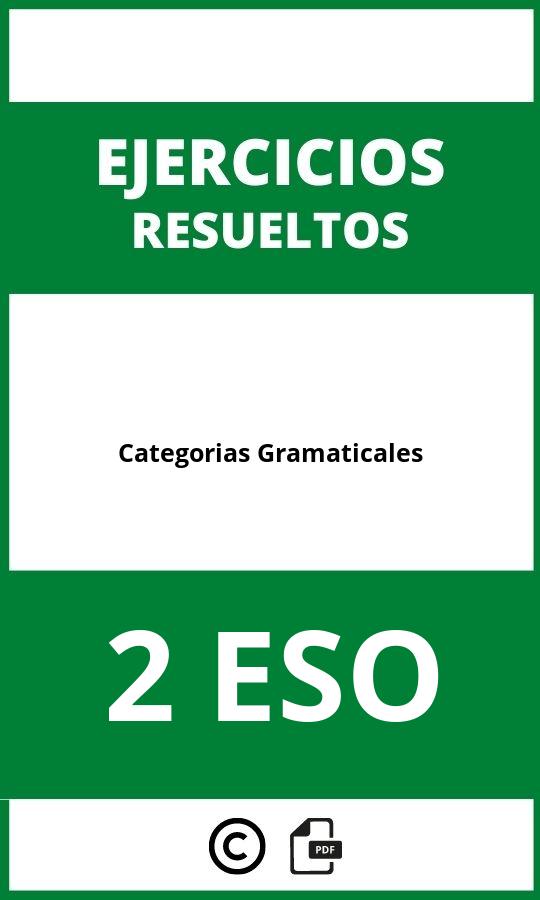 Ejercicios Categorias Gramaticales 2 ESO PDF