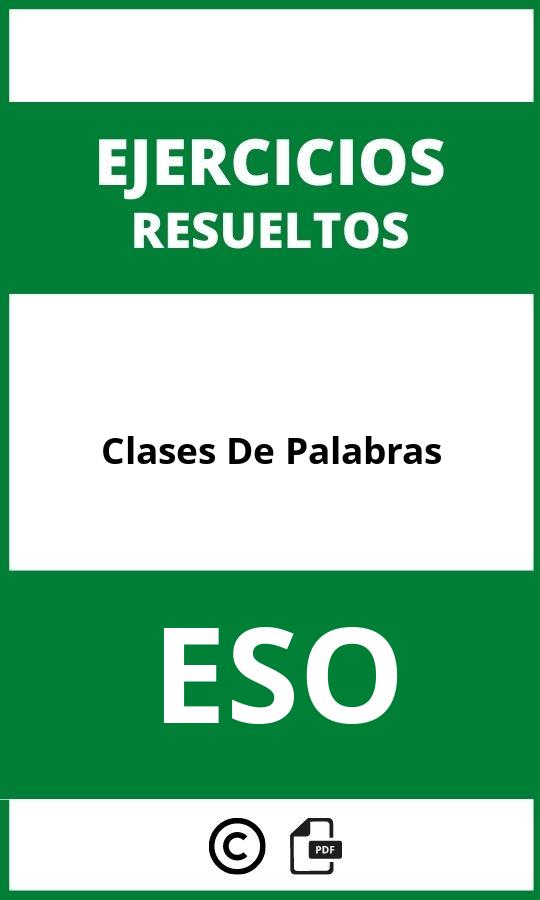 Ejercicios Clases De Palabras ESO PDF