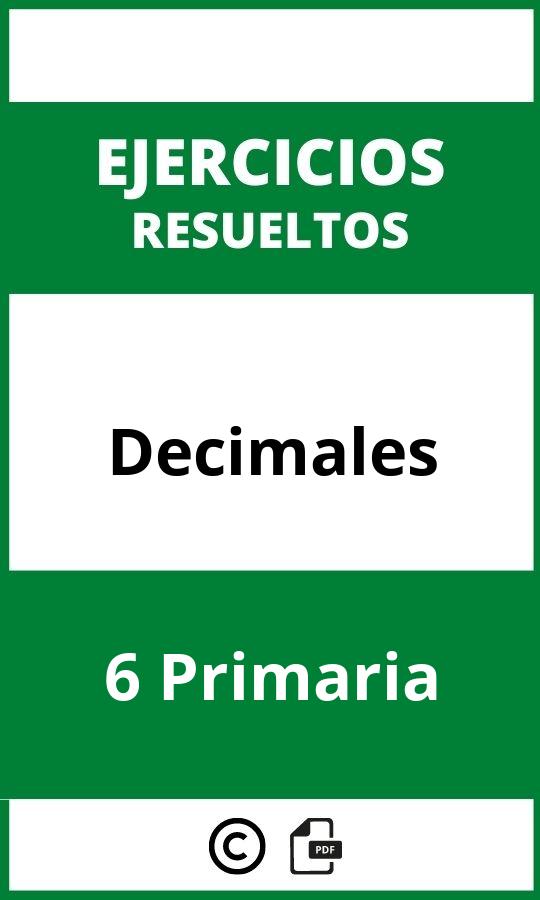 Ejercicios Con Decimales 6 Primaria PDF