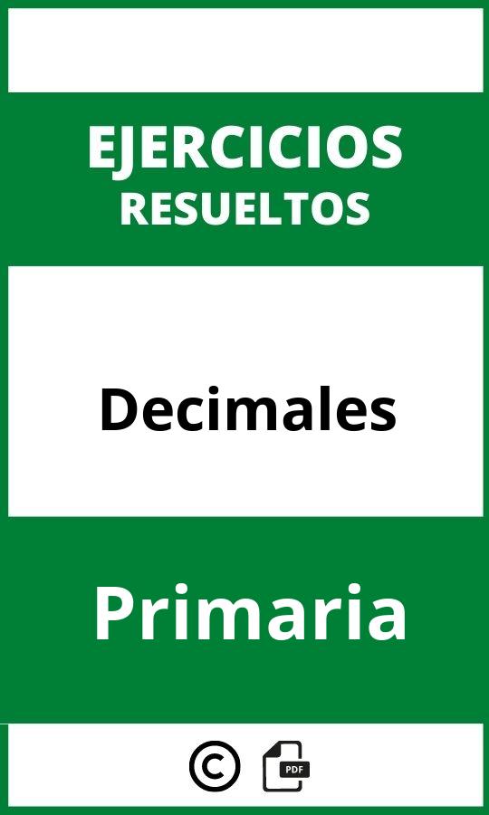 Ejercicios Con Decimales Primaria PDF