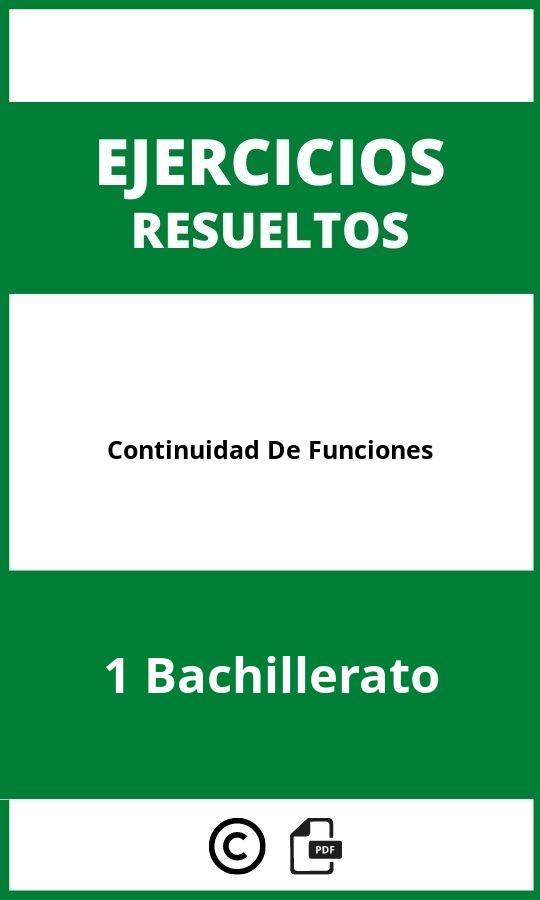 Ejercicios Continuidad De Funciones 1 Bachillerato PDF