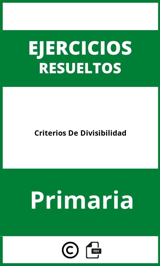 Ejercicios Criterios De Divisibilidad Primaria PDF