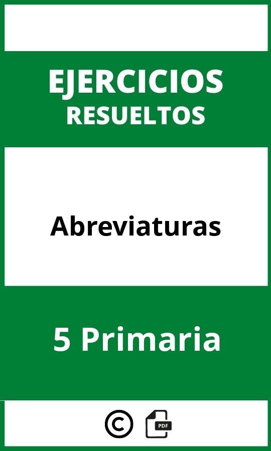 Ejercicios De Abreviaturas 5 Primaria PDF