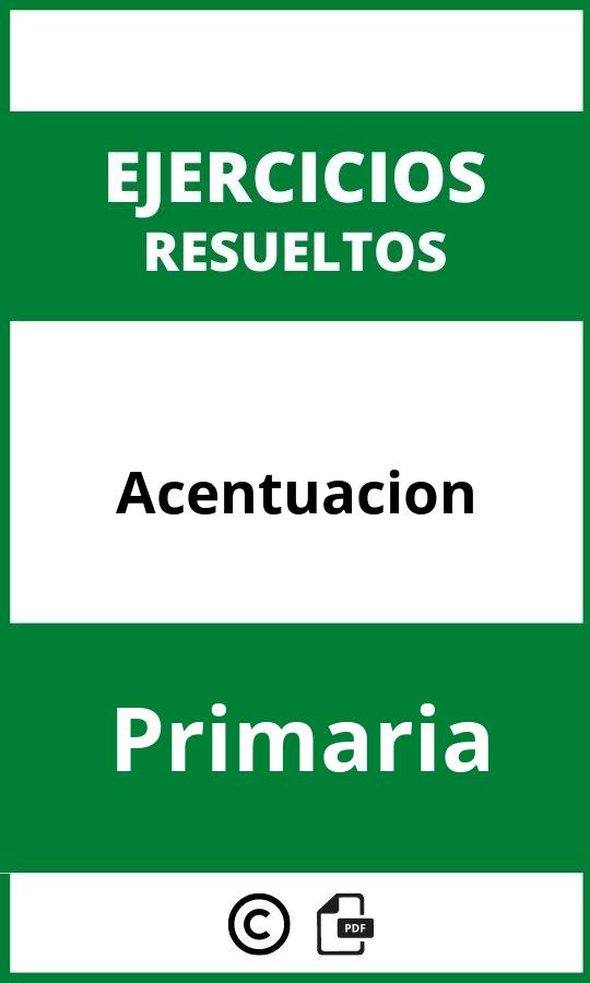 Ejercicios De Acentuacion Primaria PDF