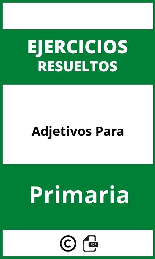 Ejercicios De Adjetivos Para Primaria PDF