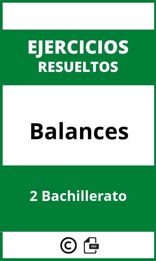 Ejercicios De Balances 2 Bachillerato PDF
