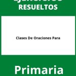 Ejercicios De Clases De Oraciones Para Primaria PDF