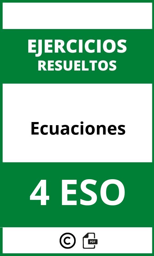 Ejercicios De Ecuaciones 4 ESO PDF