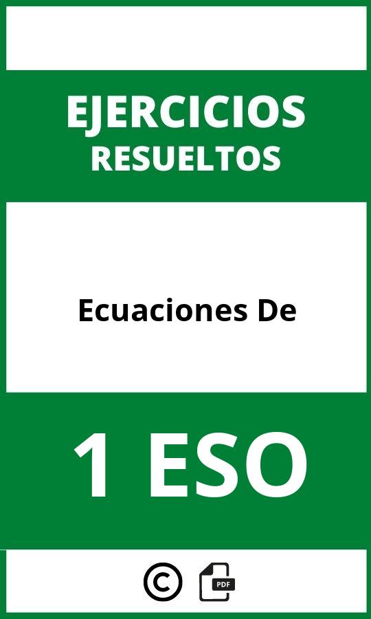 Ejercicios De Ecuaciones De 1 ESO PDF