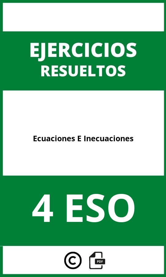 Ejercicios De Ecuaciones E Inecuaciones 4 ESO PDF