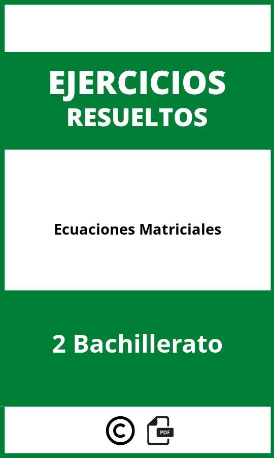 Ejercicios De Ecuaciones Matriciales 2 Bachillerato PDF 2024