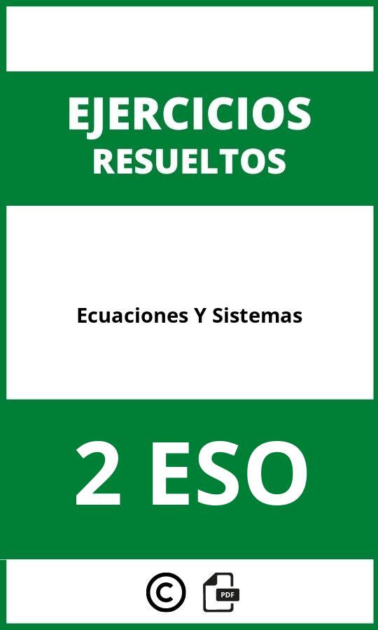 Ejercicios De Ecuaciones Y Sistemas 2 ESO PDF