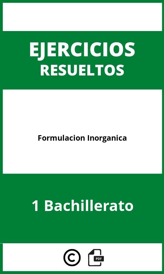 Ejercicios De Formulacion Inorganica 1 Bachillerato PDF