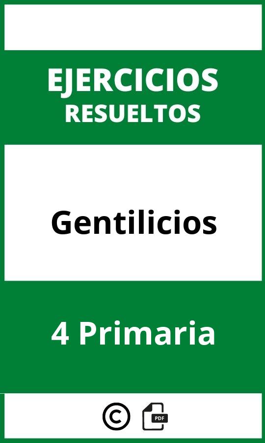 Ejercicios De Gentilicios 4 Primaria PDF