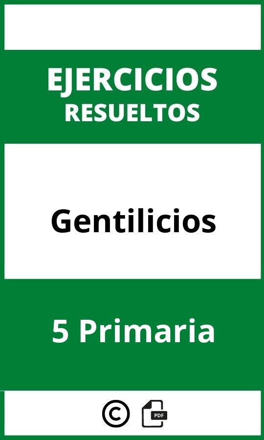 Ejercicios De Gentilicios 5 Primaria PDF