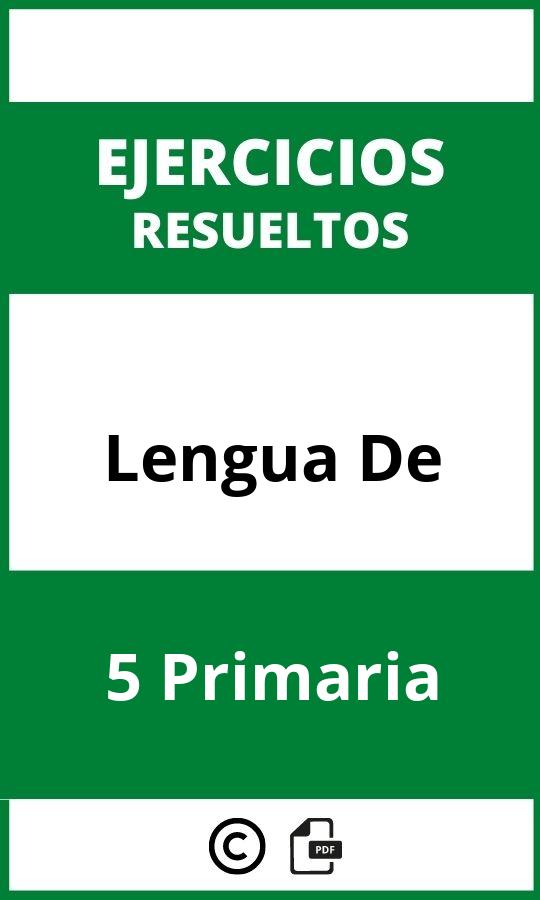 Ejercicios De Lengua 5 De Primaria PDF