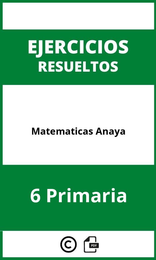 Ejercicios De Matematicas 6 Primaria Anaya PDF 2024