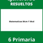 Ejercicios De Matematicas 6 Primaria Mcm Y Mcd PDF