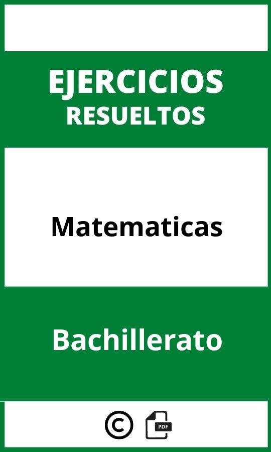 Ejercicios De Matematicas Bachillerato PDF