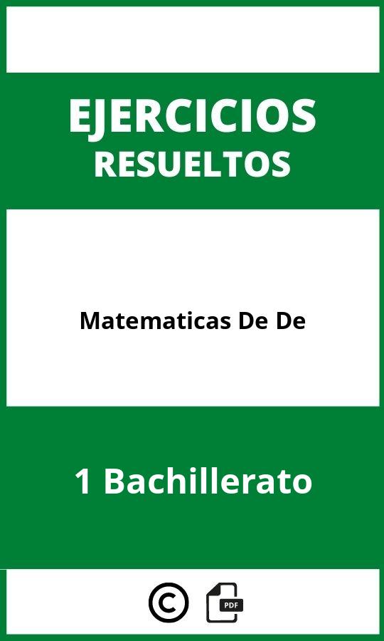 Ejercicios De Matematicas De 1 De Bachillerato PDF