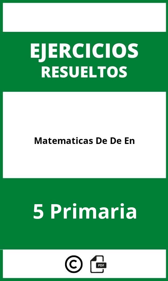 Ejercicios De Matematicas De 5 De Primaria En PDF