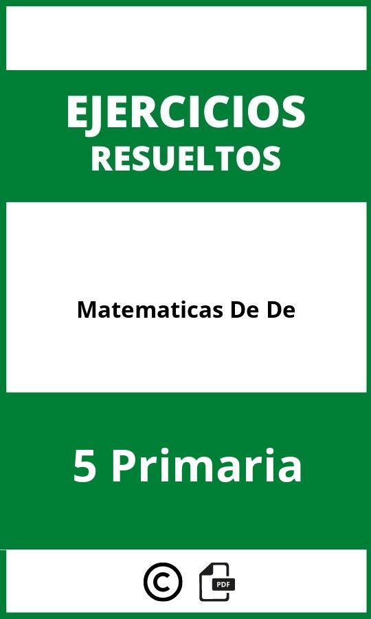 Ejercicios De Matematicas De 5 De Primaria PDF