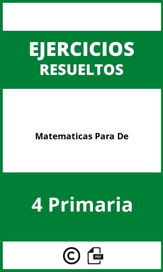 Ejercicios De Matematicas Para 4 De Primaria PDF