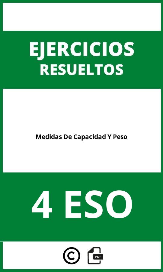 Ejercicios De Medidas De Capacidad Y Peso 4 Primaria PDF