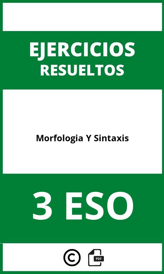 Ejercicios De Morfologia Y Sintaxis 3 ESO PDF