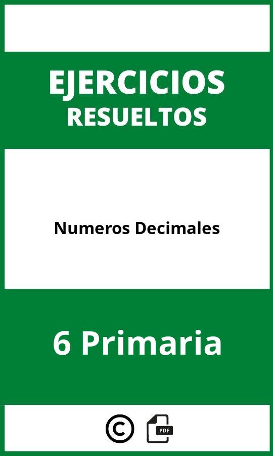 Ejercicios De Numeros Decimales 6 Primaria PDF