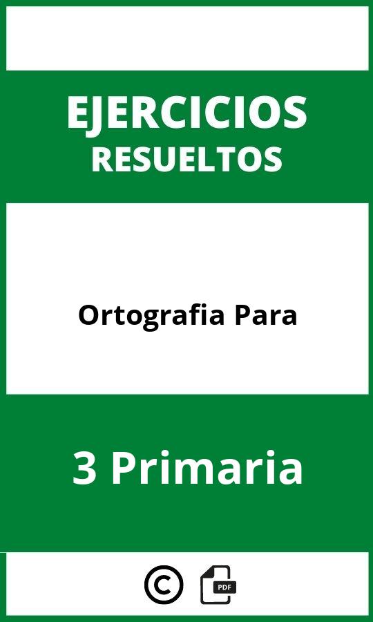 Ejercicios De Ortografia Para 3 Primaria PDF