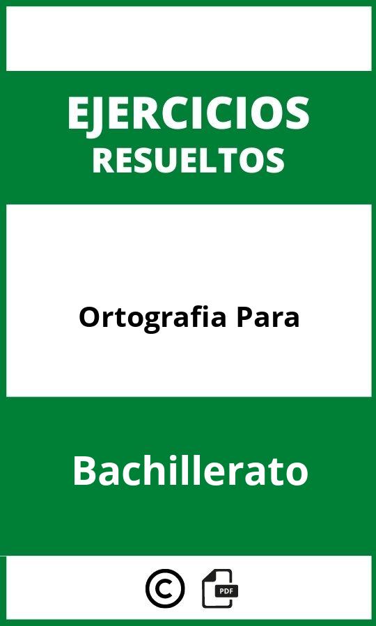 Ejercicios De Ortografia Para Bachillerato PDF