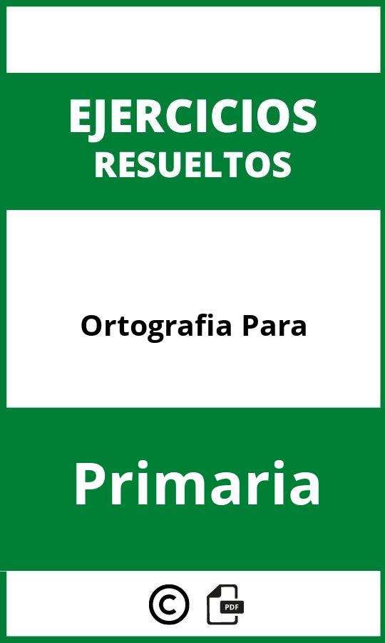 Ejercicios De Ortografia PDF Para Primaria