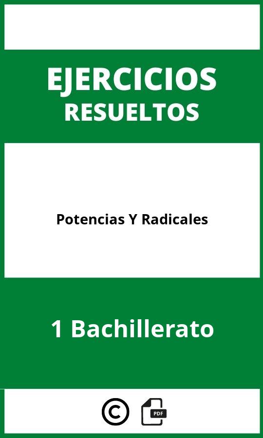 Ejercicios De Potencias Y Radicales 1 Bachillerato PDF
