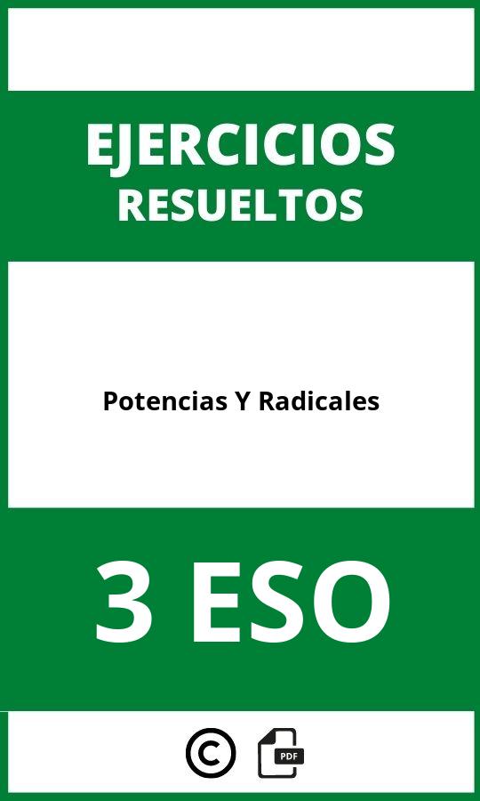 Ejercicios De Potencias Y Radicales 3 ESO PDF