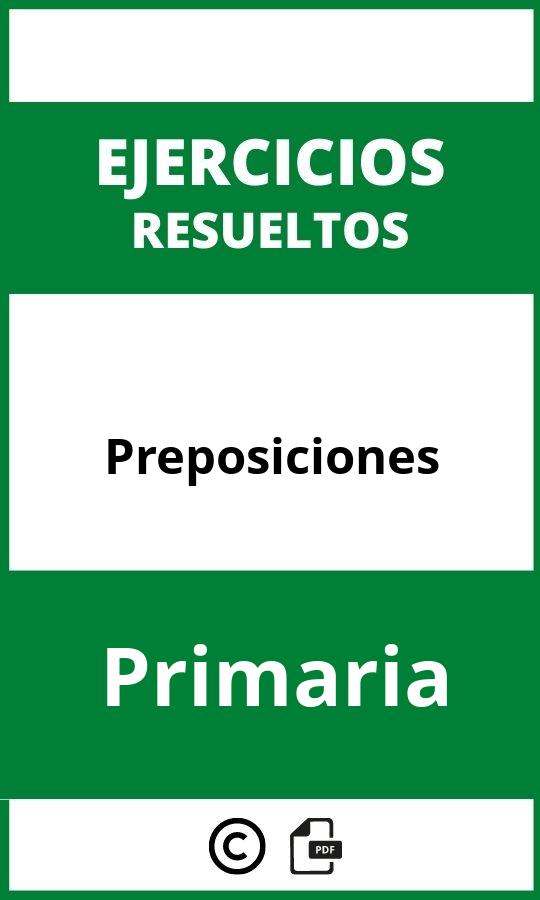 Ejercicios De Preposiciones Primaria PDF
