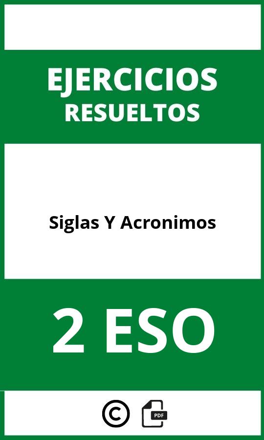 Ejercicios De Siglas Y Acronimos 2 ESO PDF