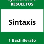 Ejercicios De Sintaxis 1 Bachillerato PDF