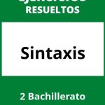 Ejercicios De Sintaxis 2 Bachillerato PDF